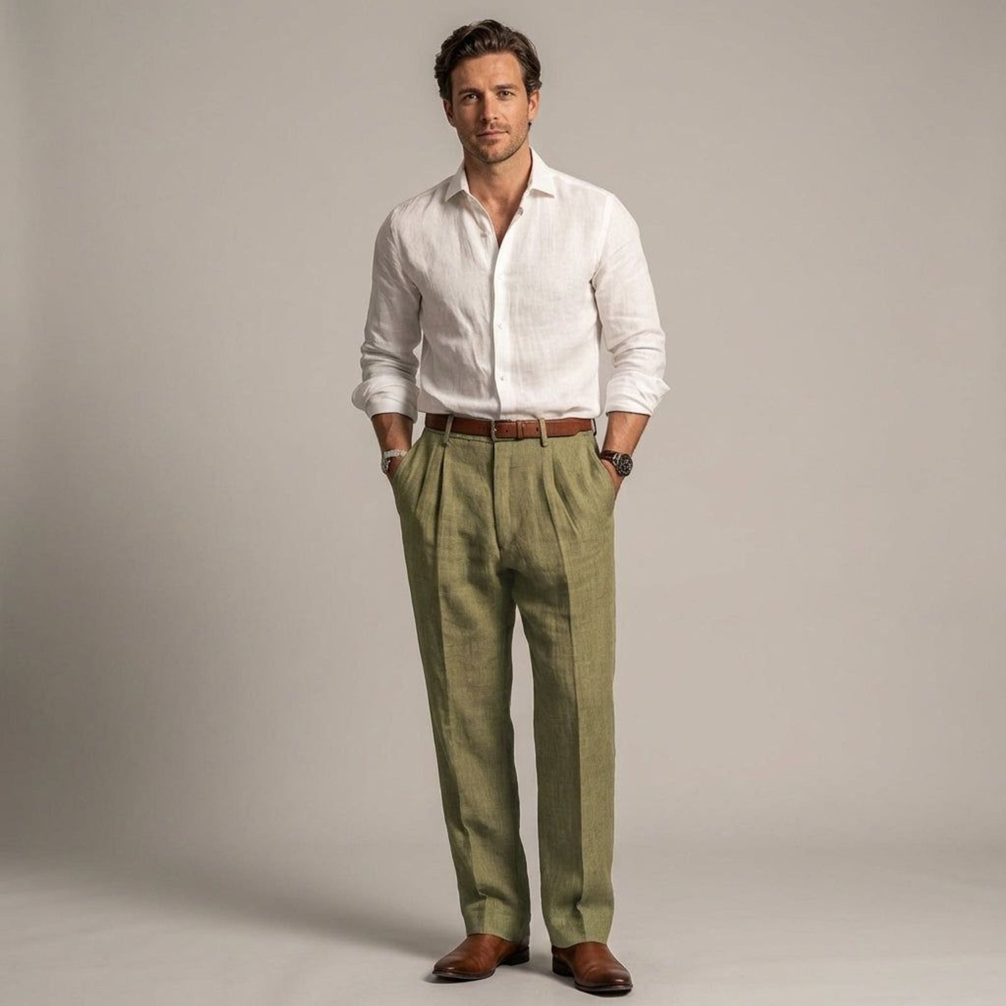 Luca Vire | Men's Relaxed Fit Linen Trousers