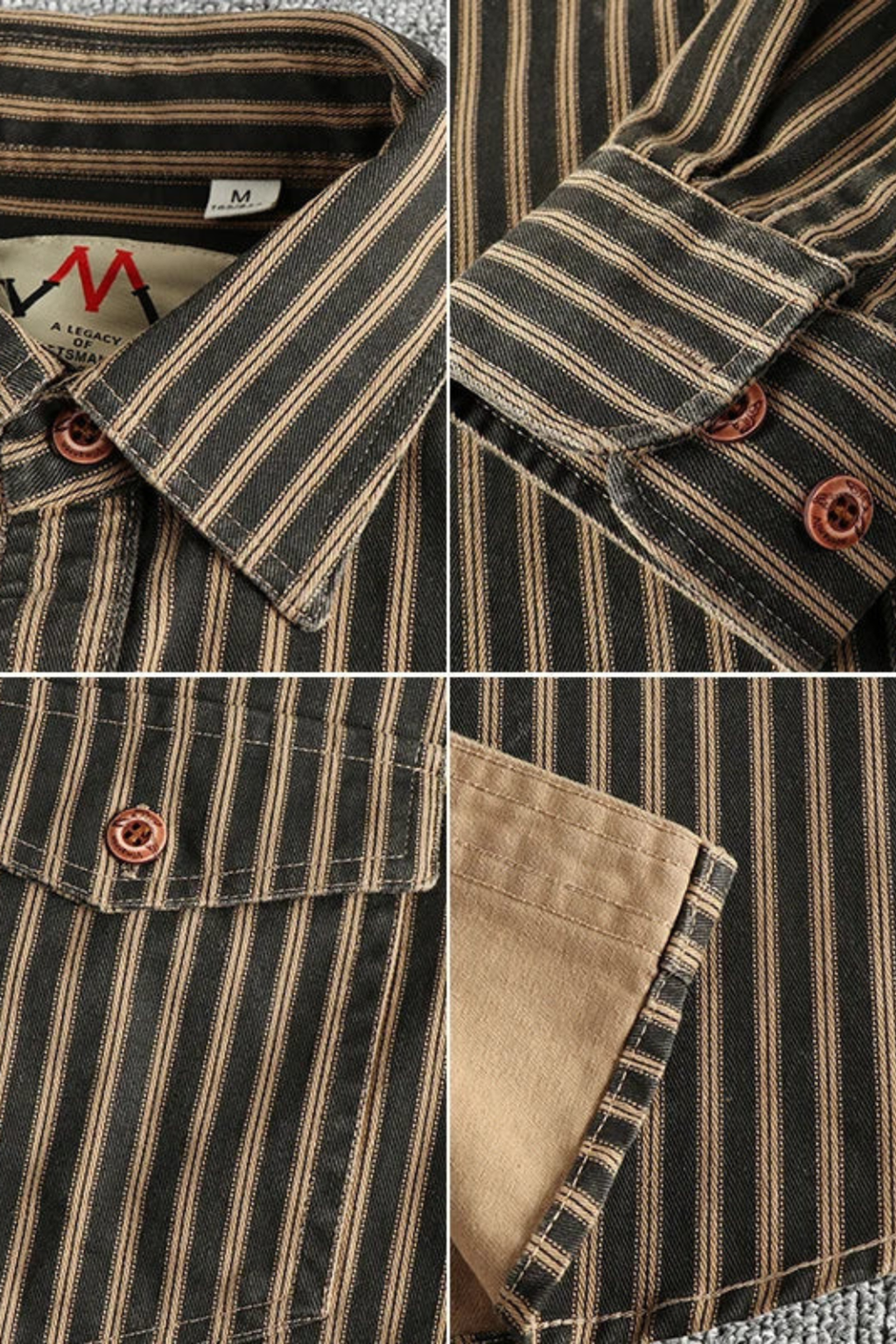 Luca Vren | Men's Striped Loose Fit Shirt