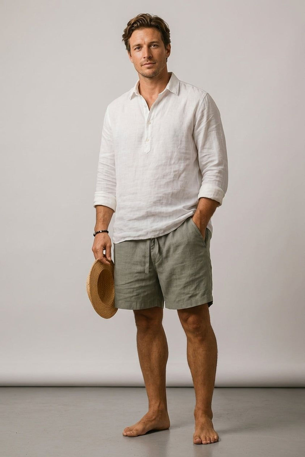 Julien Voss | Men's Cotton-Linen Blend Shorts