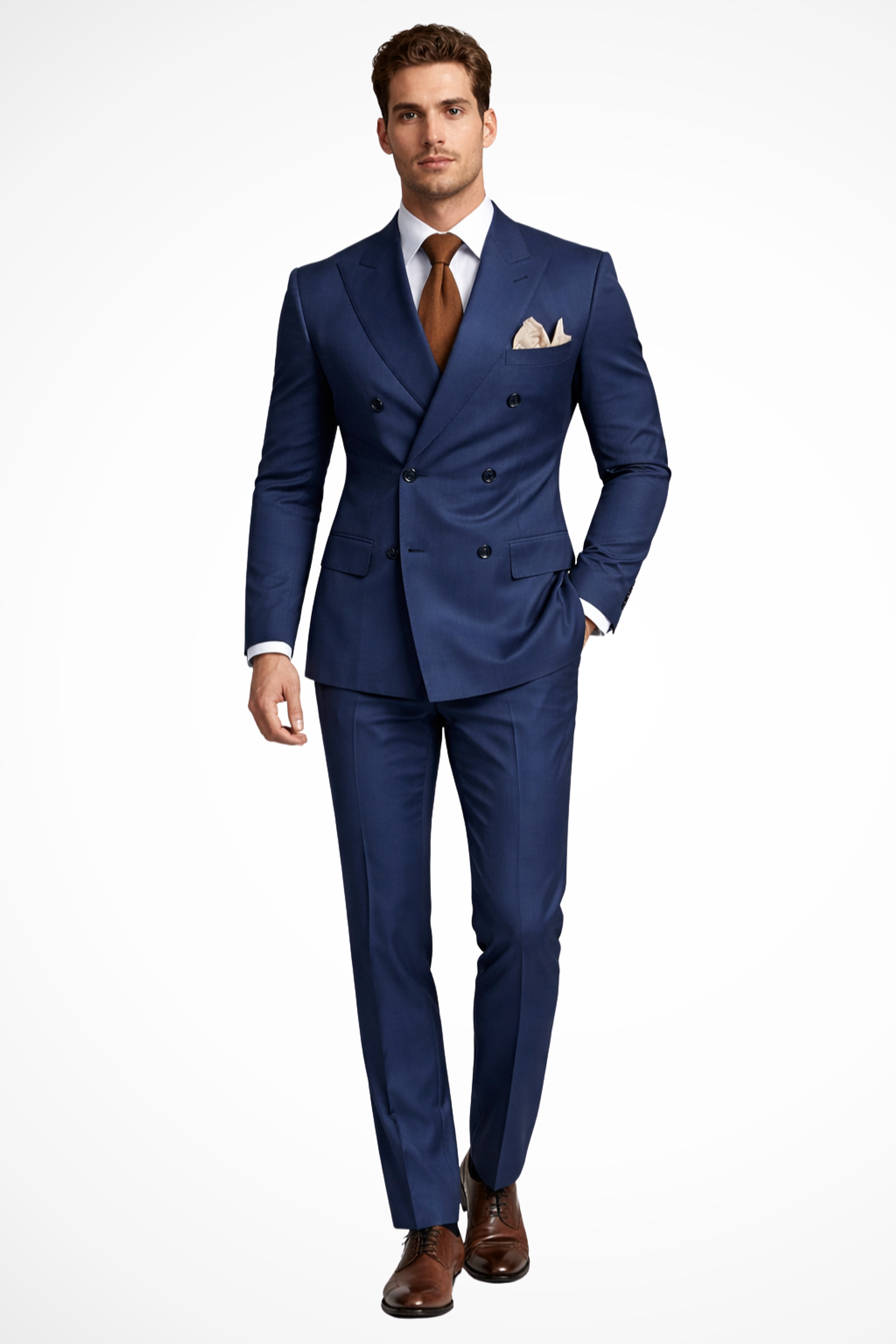 Lucien Vark | Men's Double Breasted Suit Camel