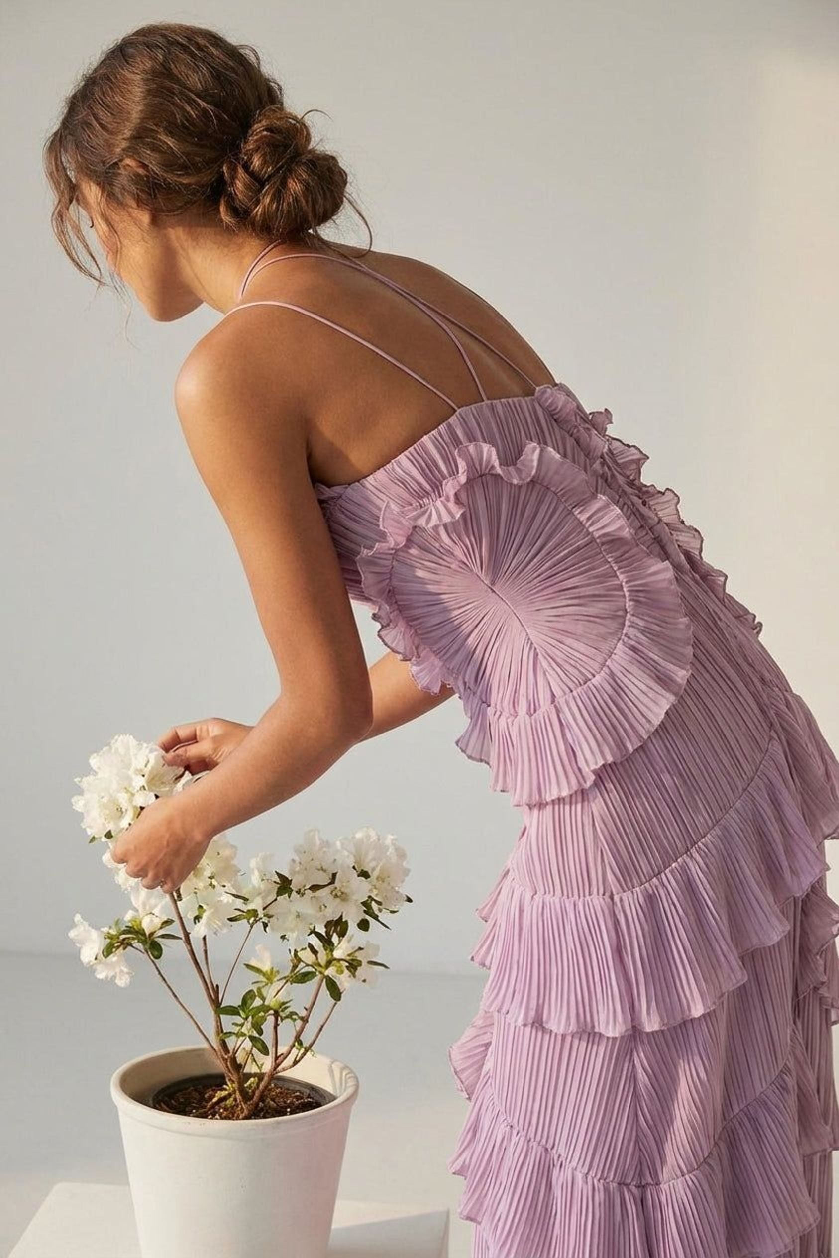 Elodie Varn | Women's Halter Ruffled Maxi Dress