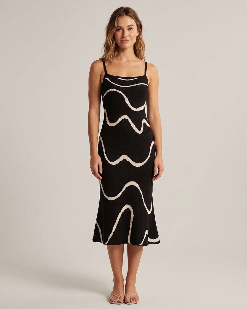 Elena Voss | Women's Black Bodycon Mermaid Midi Dress
