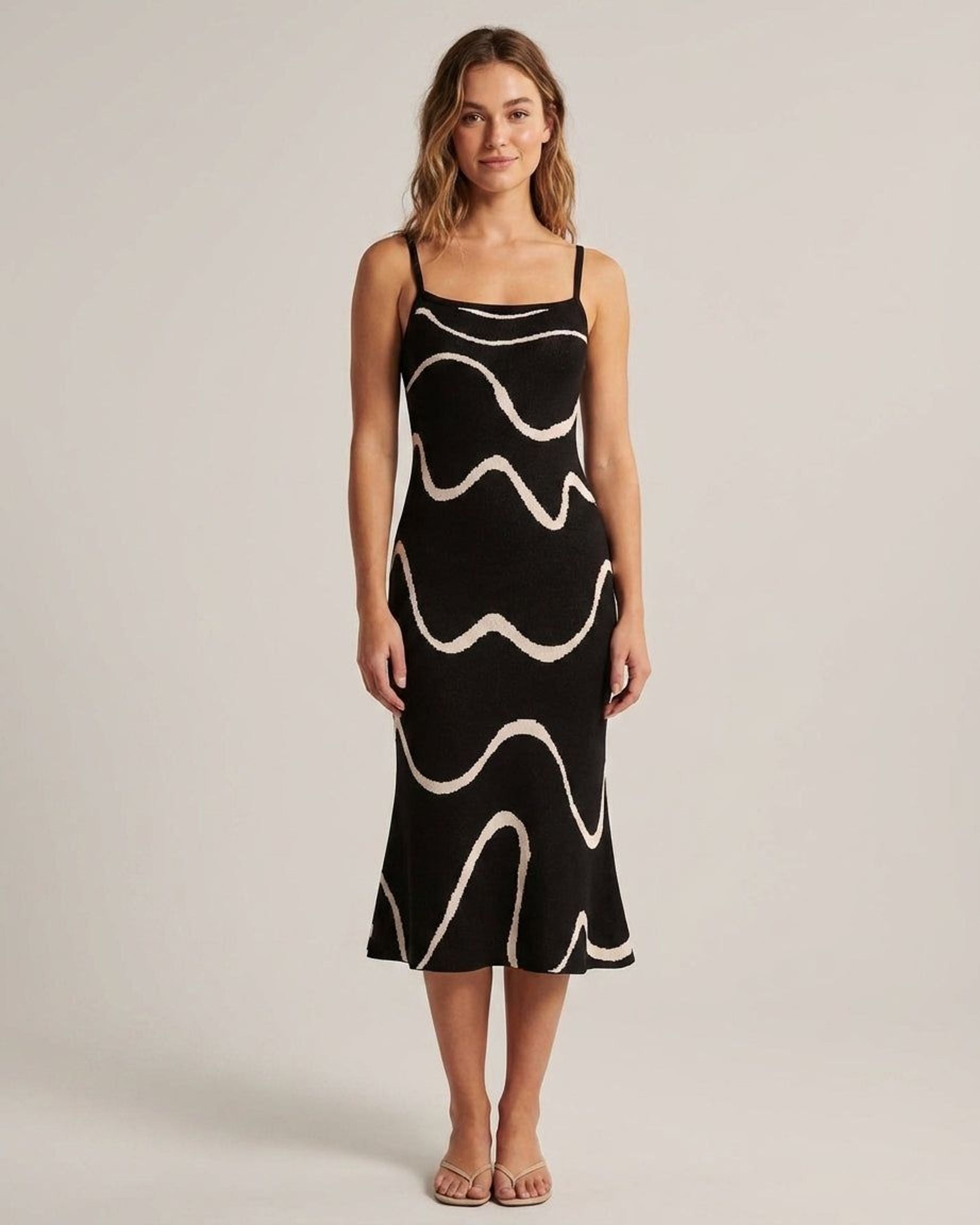 Elena Voss | Women's Black Bodycon Mermaid Midi Dress
