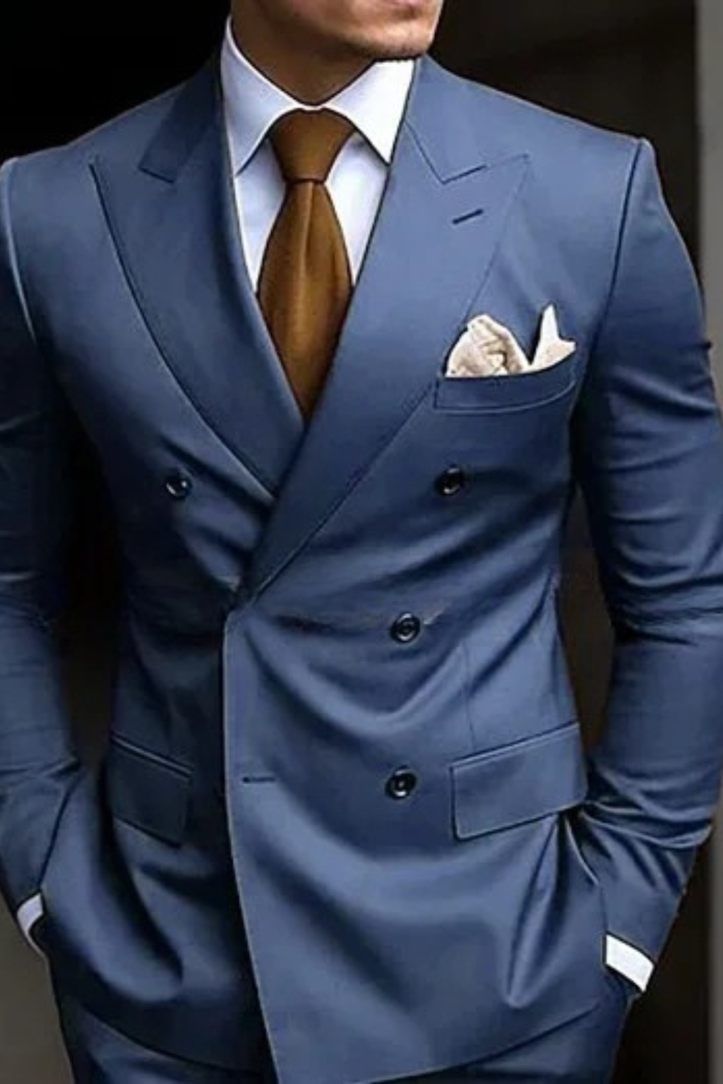 Lucien Vark | Men's Double Breasted Suit Camel