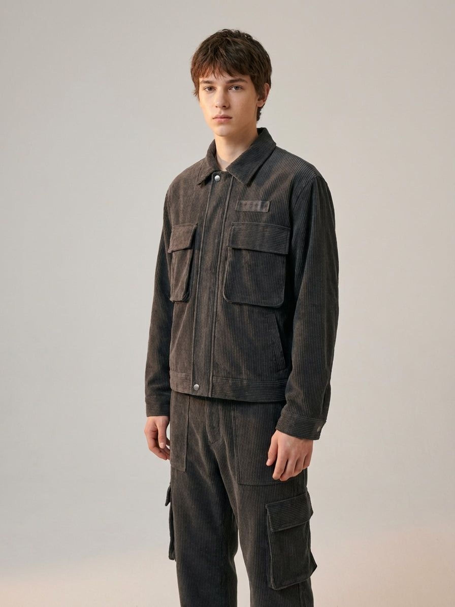 Luca Varn | Men's Corduroy Cargo Shorts Brown