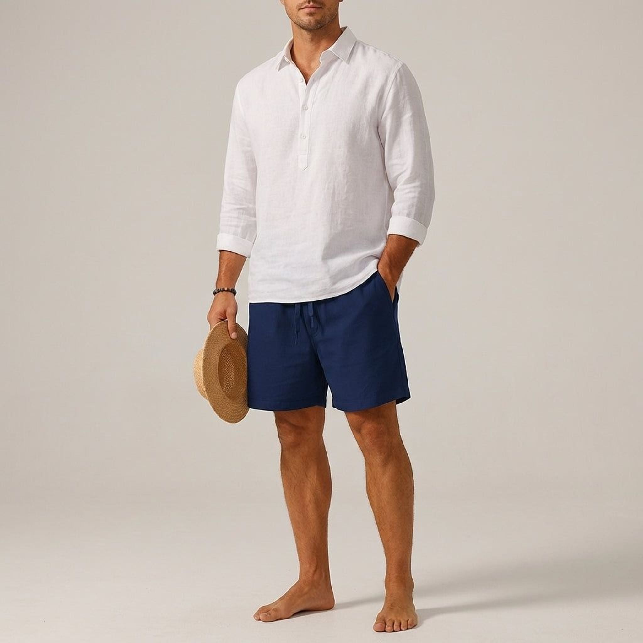 Julien Voss | Men's Cotton-Linen Blend Shorts