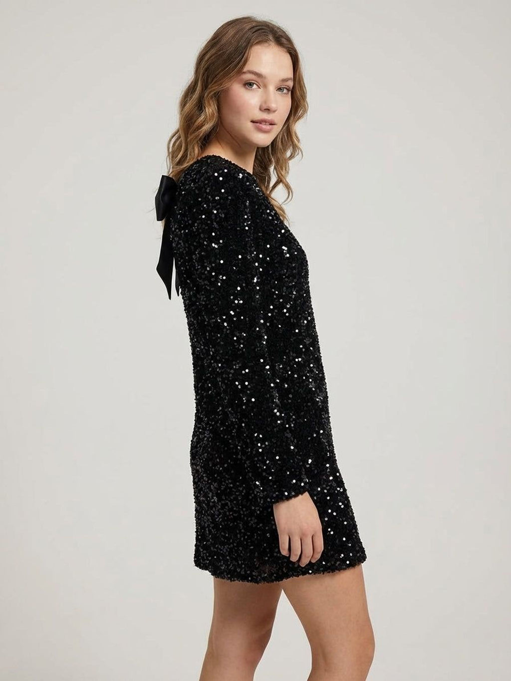 Emilie Varn | Women's Sequin Dress with Bow
