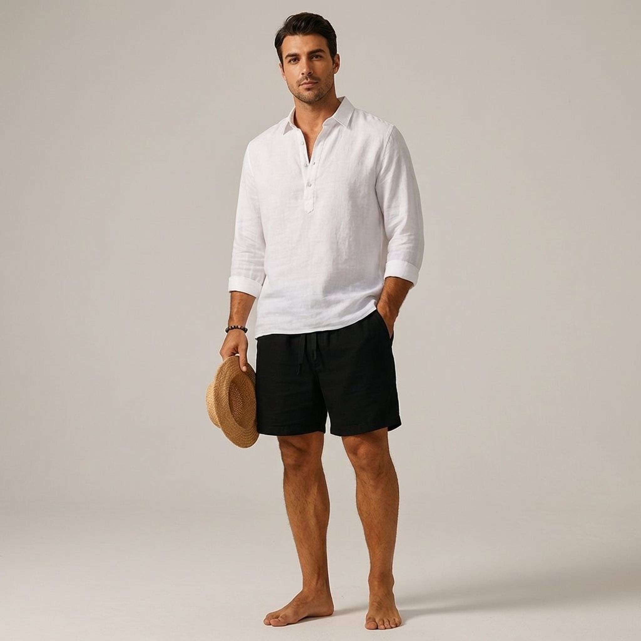 Julien Voss | Men's Cotton-Linen Blend Shorts