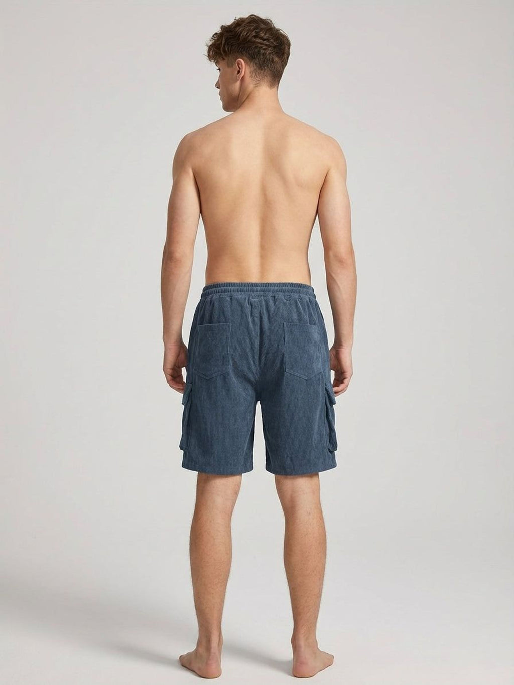 Luca Varn | Men's Corduroy Cargo Shorts Brown