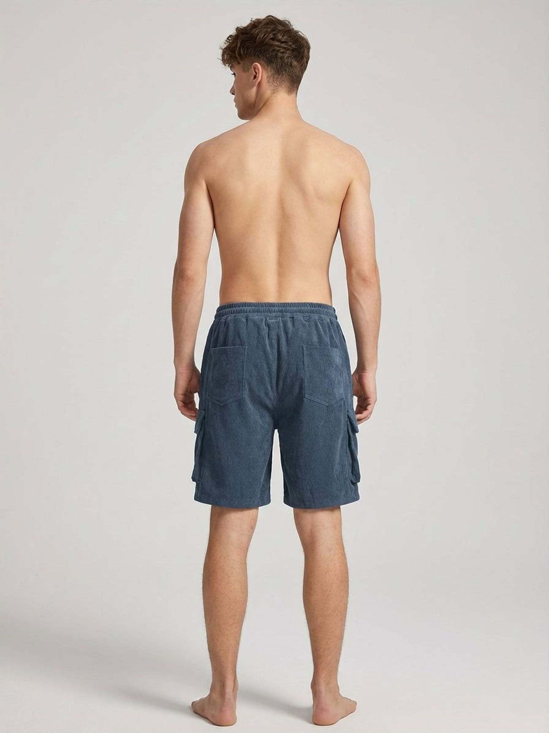 Luca Varn | Men's Corduroy Cargo Shorts Brown