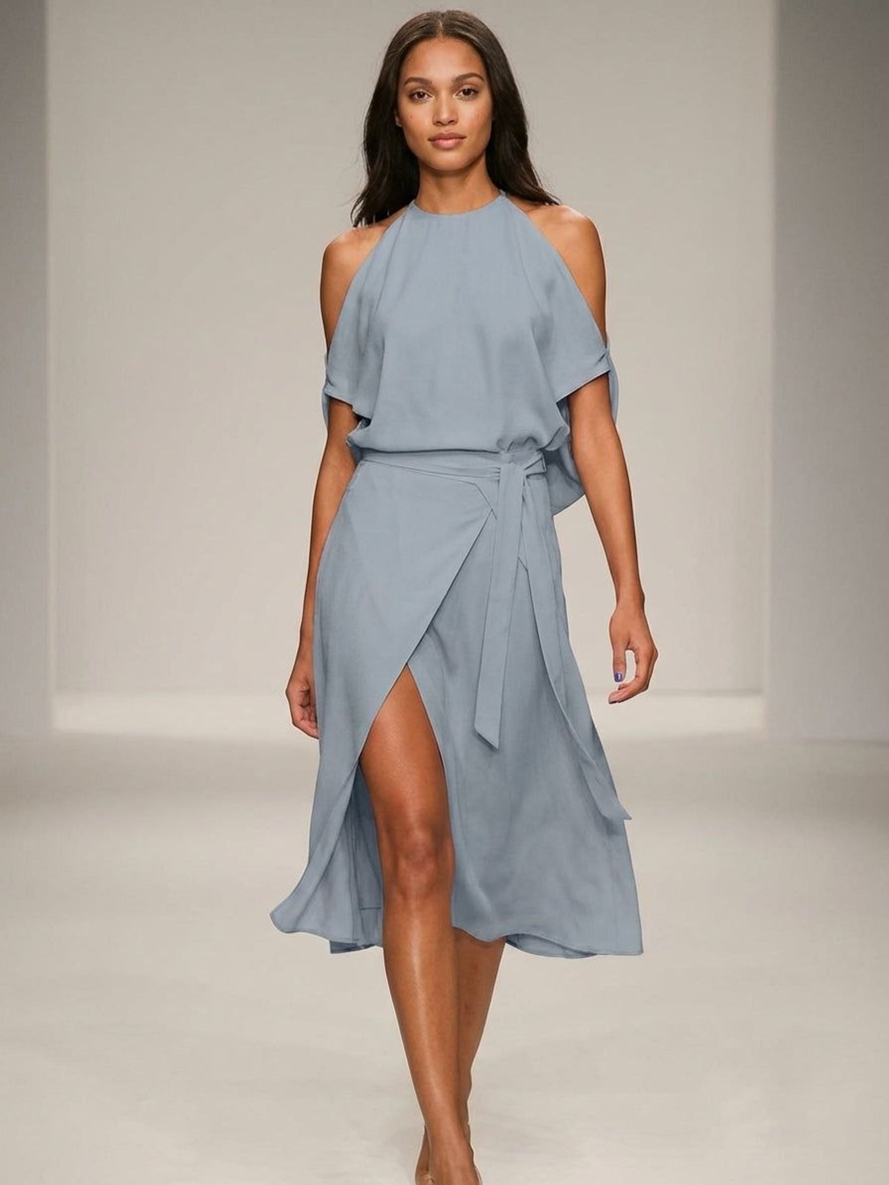 Léonie Vair | Women's Midi Off-Shoulder Dress