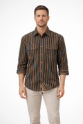 Luca Vren | Men's Striped Loose Fit Shirt