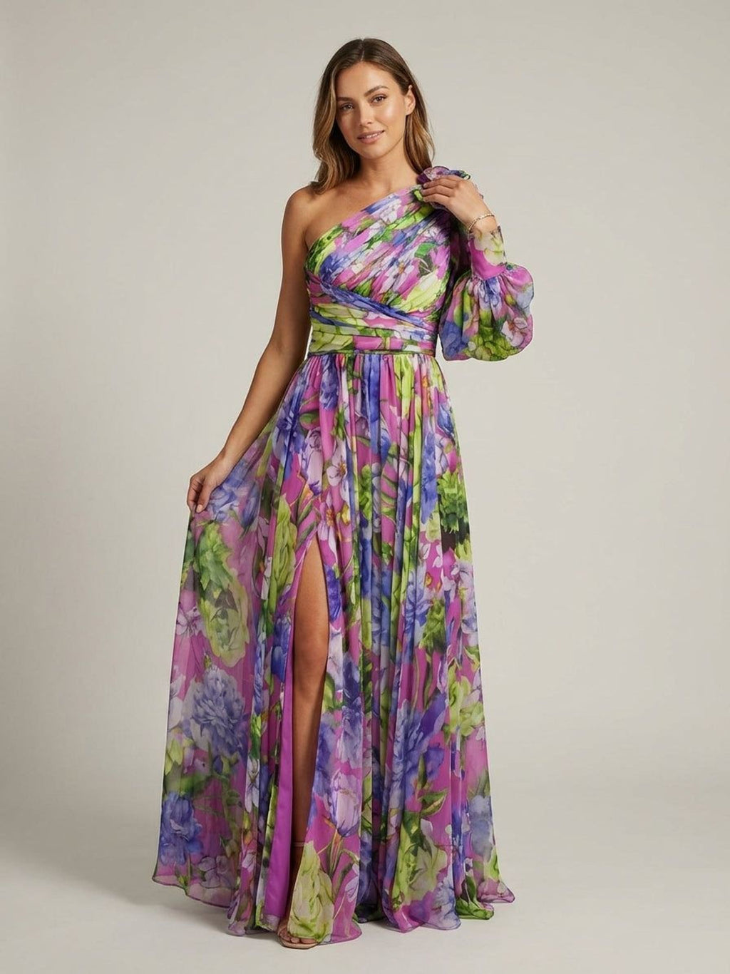 Elodie Vorn | Women's Lilac Print Maxi Dress