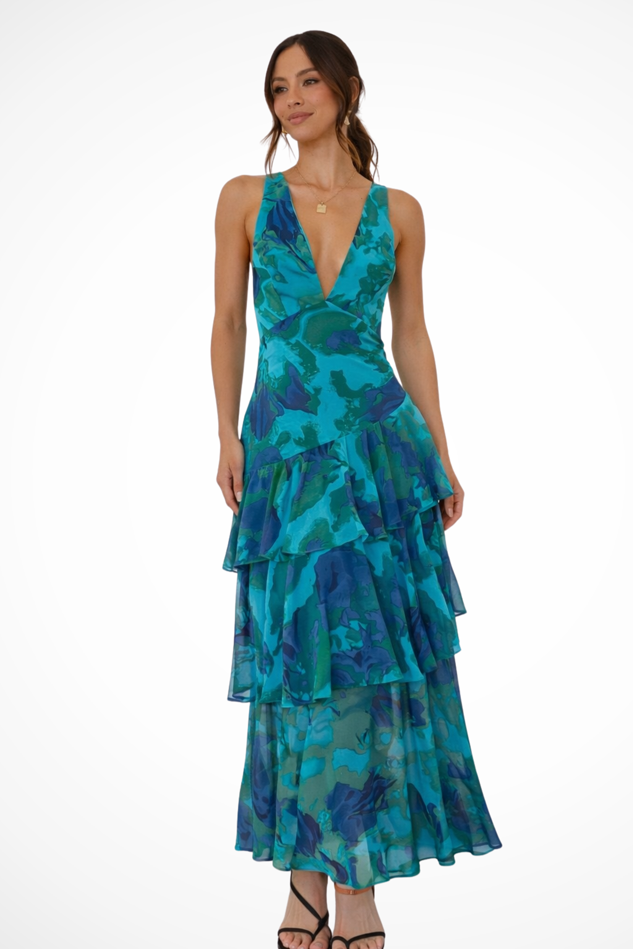 Elena Voss | Women's Spring Maxi Dress Green Purple Pink Red Yellow