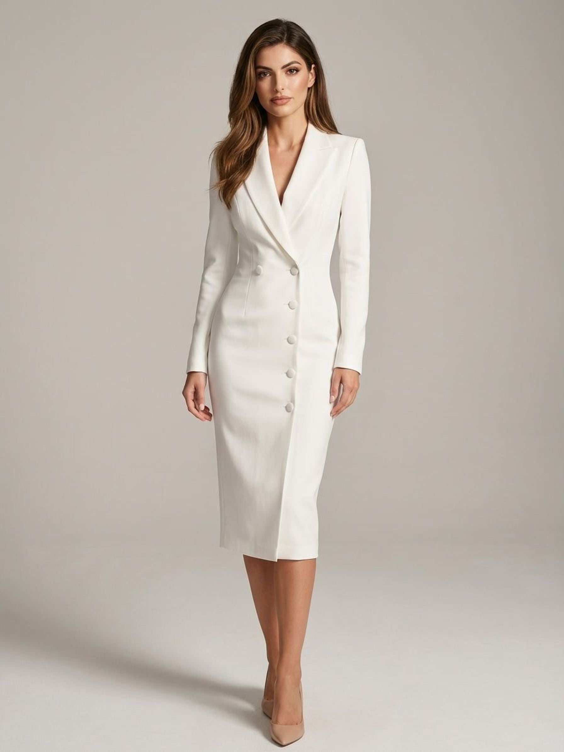 Elena Voss | Women's Knee-Length Fitted Dress