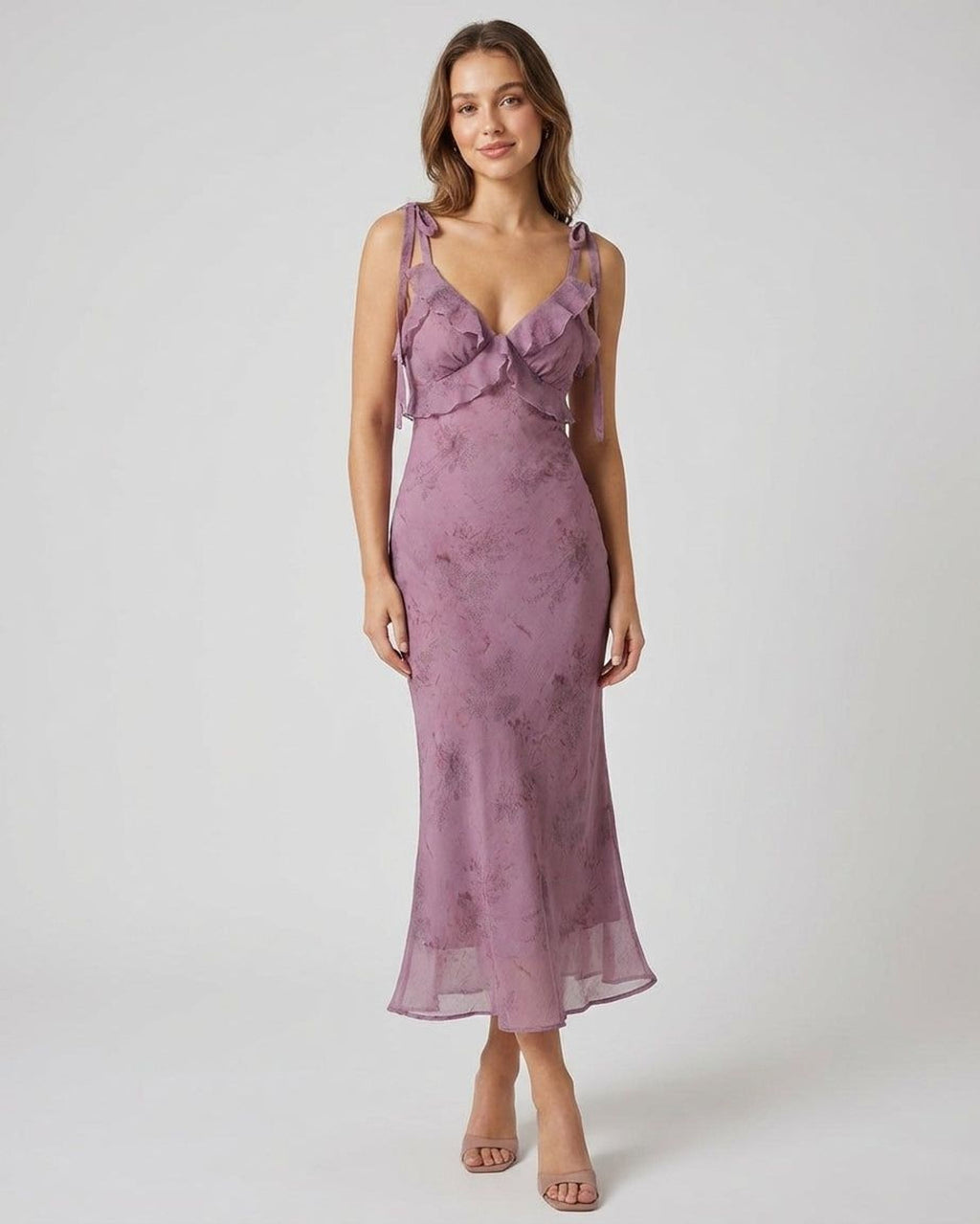 Celeste Varn | Women's Purple Floral Midi Dress