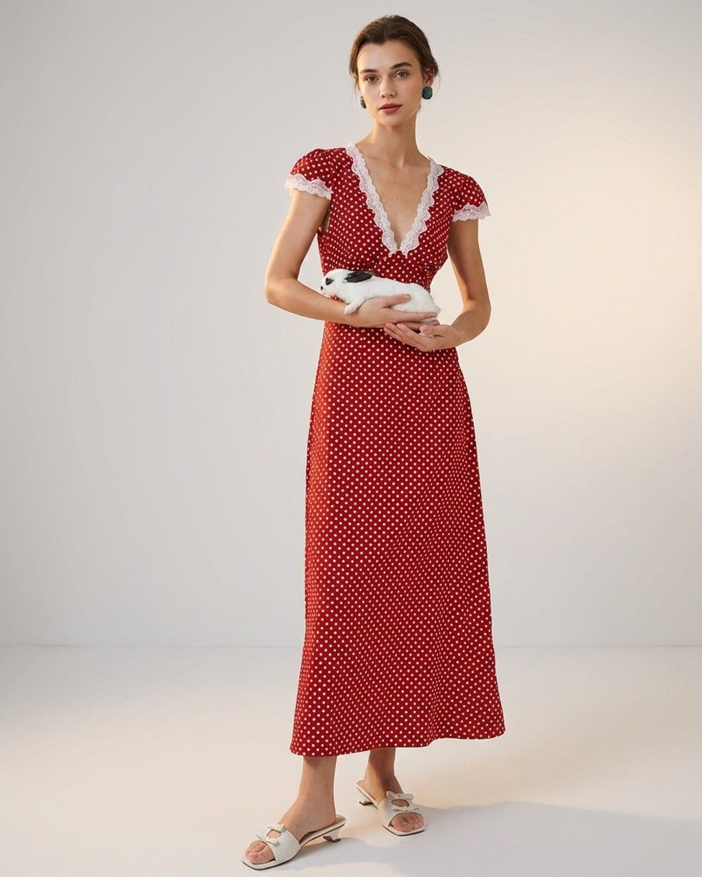Clara Vallo | Women's Red Polka Dot Maxi Dress