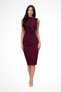 Celina Vire | Women's Sleeveless Midi Dress Wine Red Black