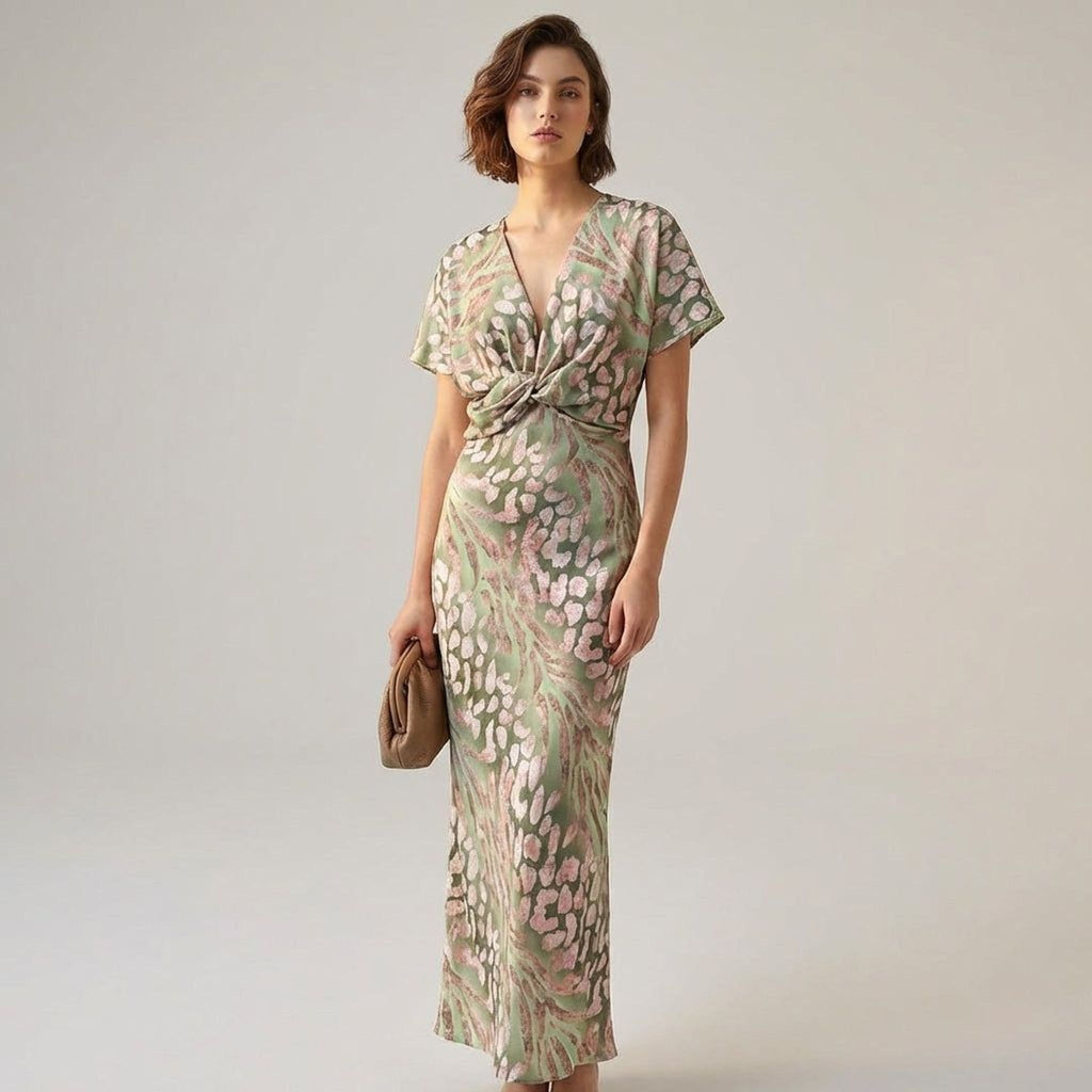 Elodie Vira | Women's Twisted V-Neck Maxi Dress