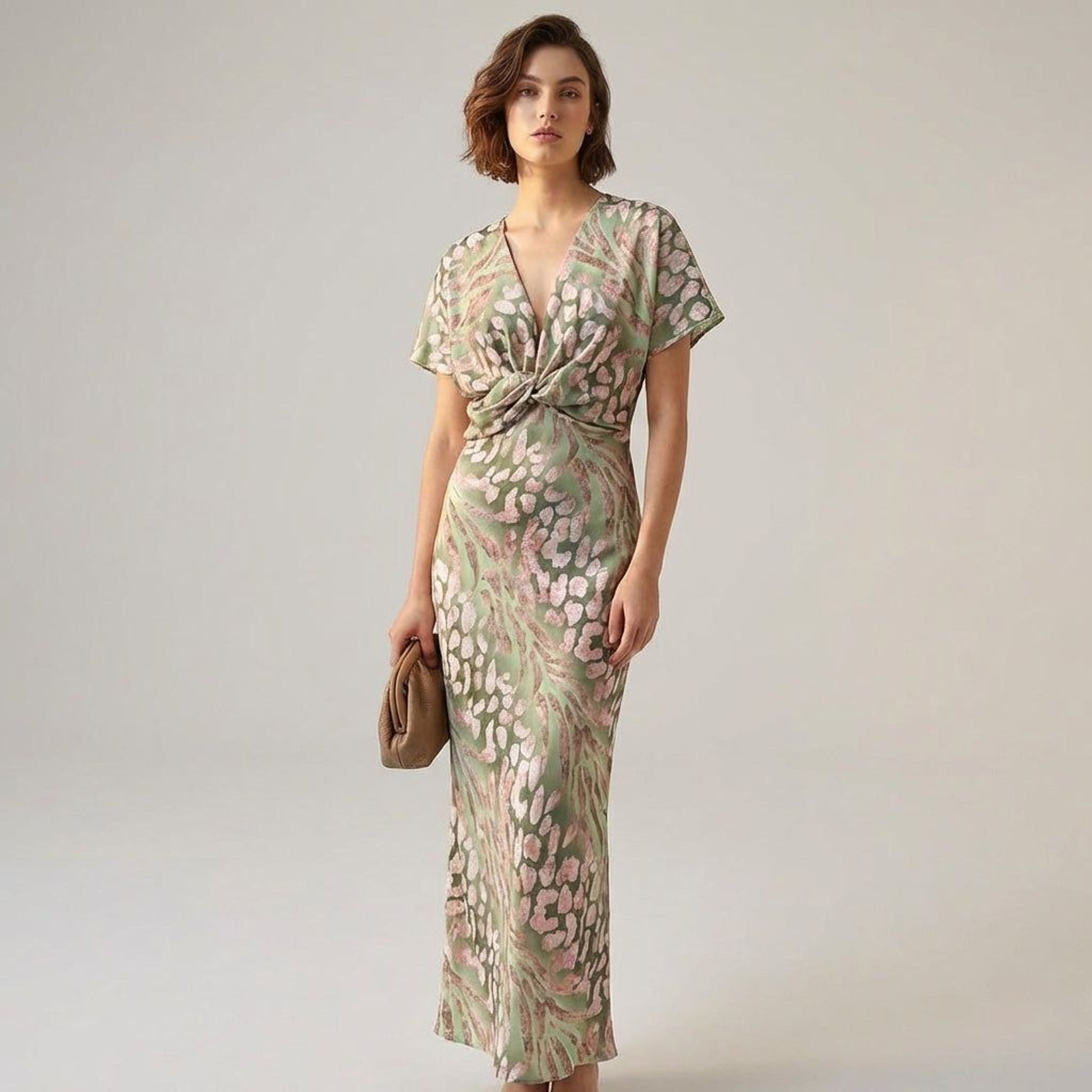 Elodie Vira | Women's Twisted V-Neck Maxi Dress