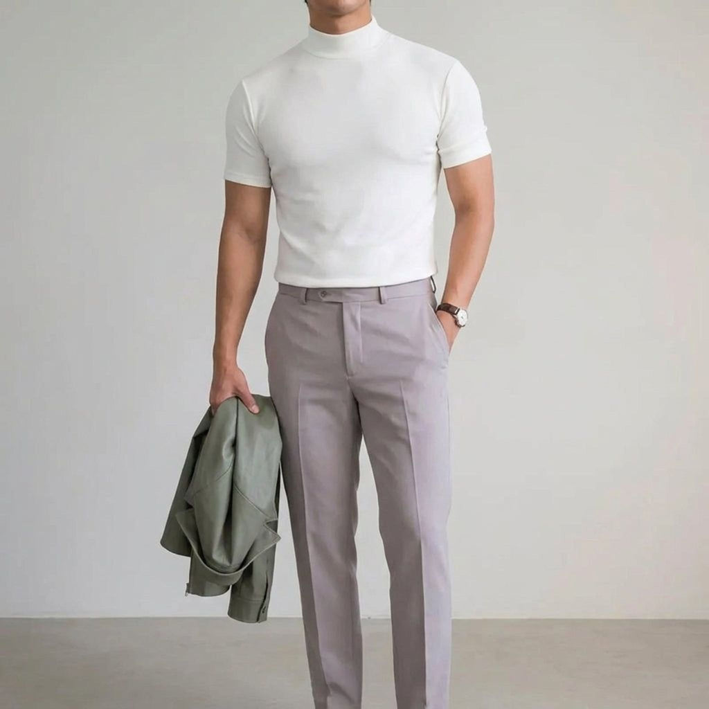 Léonora Vire | Men's High Neck Fitted T-Shirt