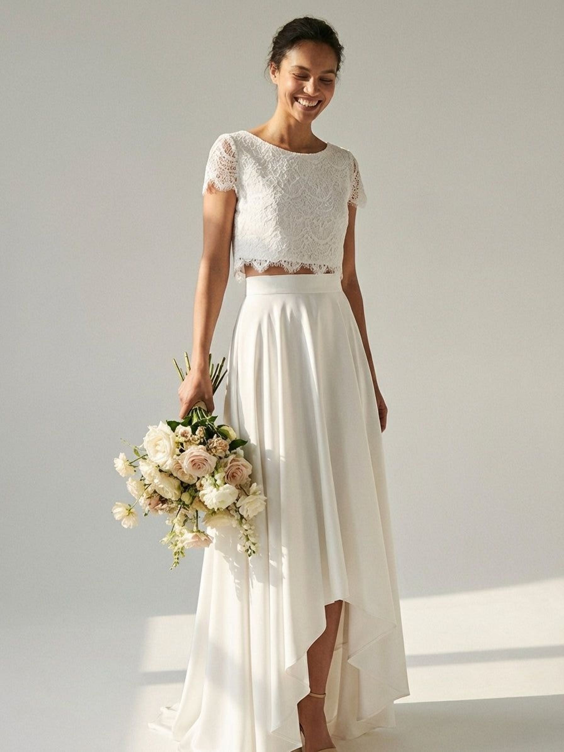 Léa Vynn | Women's White Two-Piece Bridal Gown