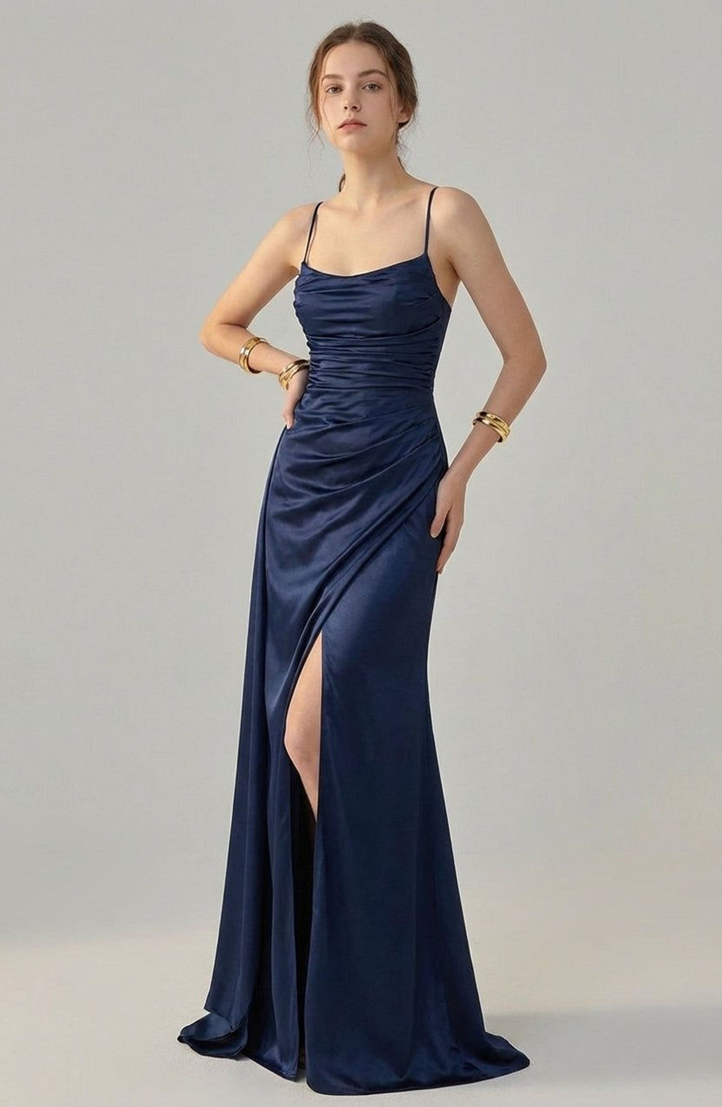 Elara Voss | Women's Navy Blue Evening Maxi Dress