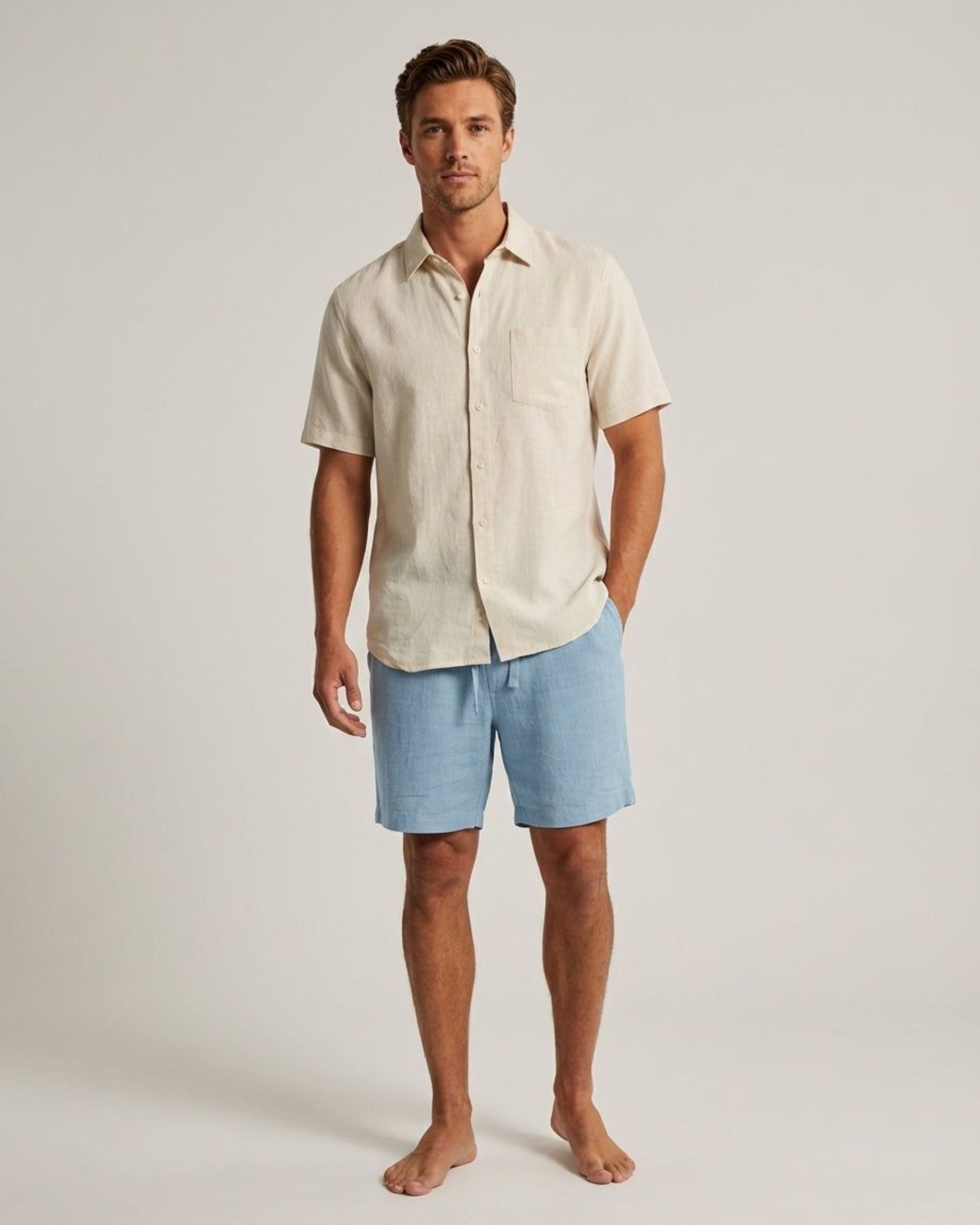 Luca Varn | Men's Linen Shorts in Coastal Fit