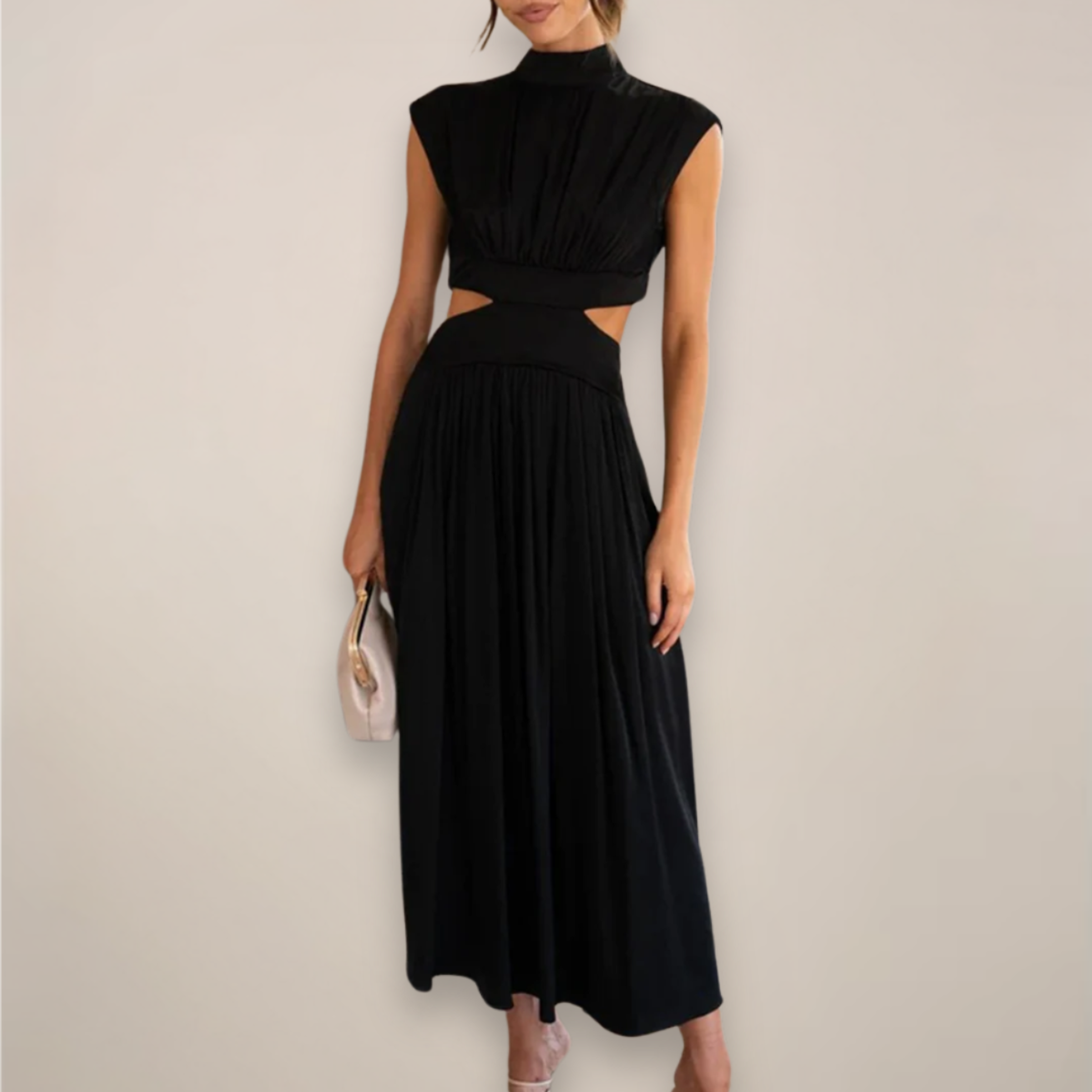 Elena Vira | Women's Elegant Maxi Dress with Cap Sleeves
