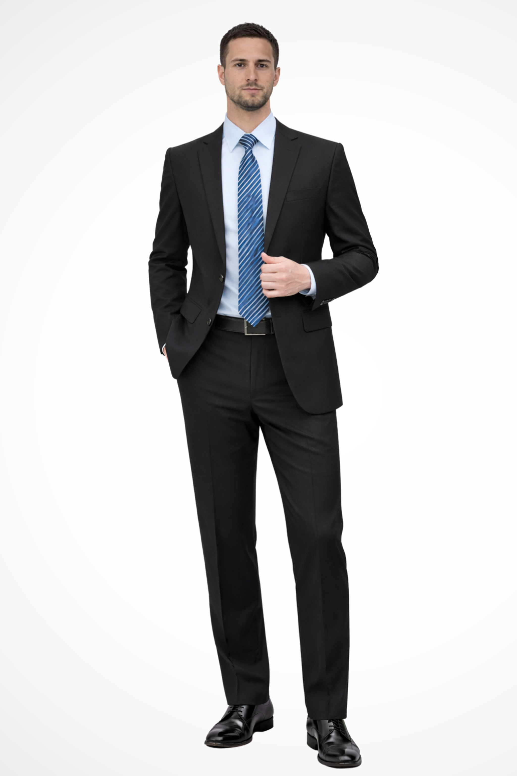 Gaston Vorn | Men's Black Slim Fit Business Suit