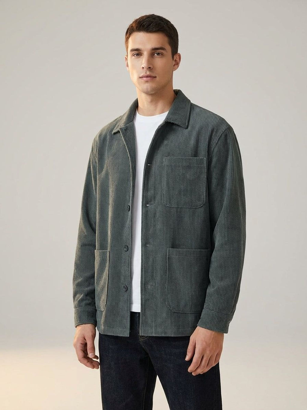 Luca Varn | Men's Corduroy Cargo Shorts Brown