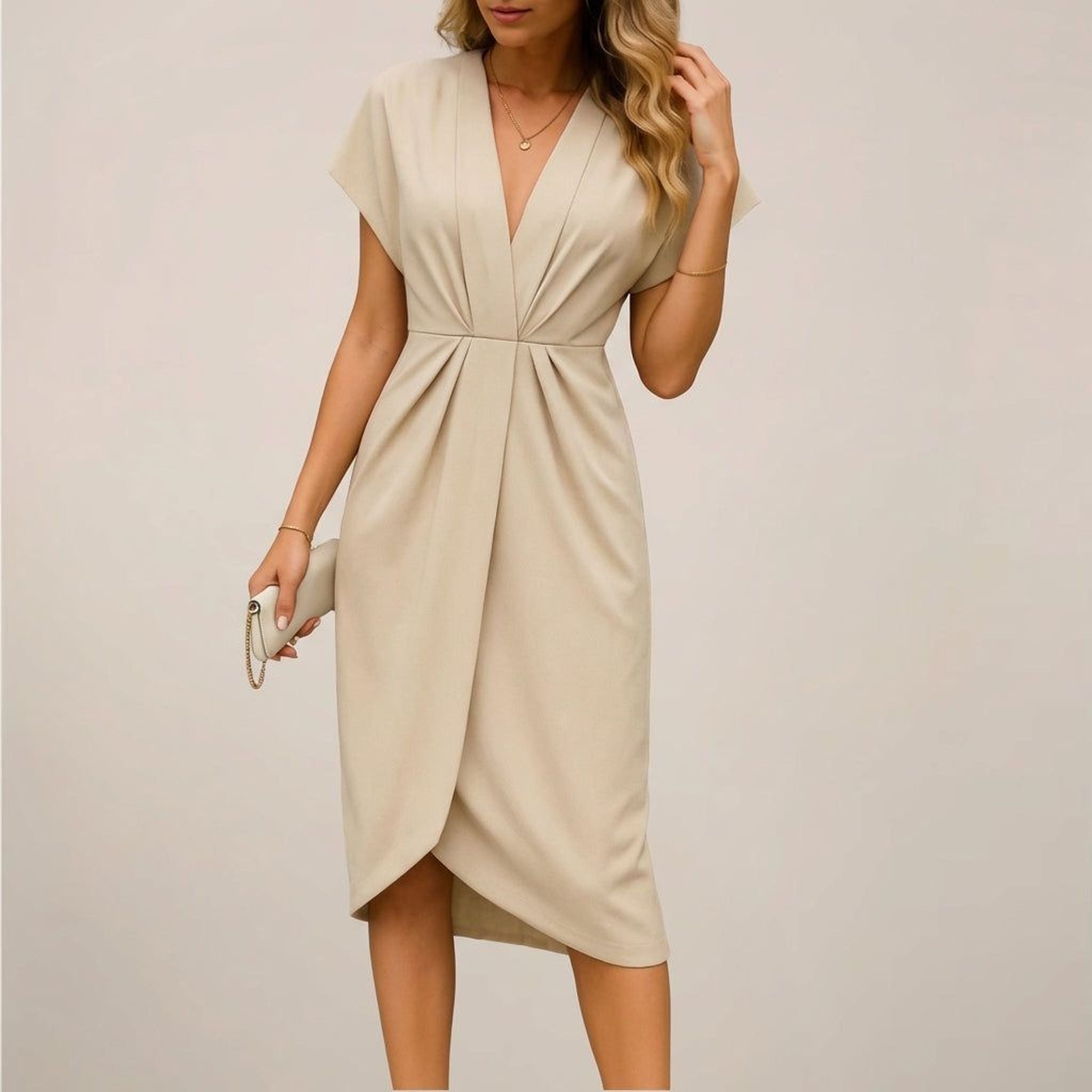 Elodie Varn | Women's Midi Wrap Dress Black