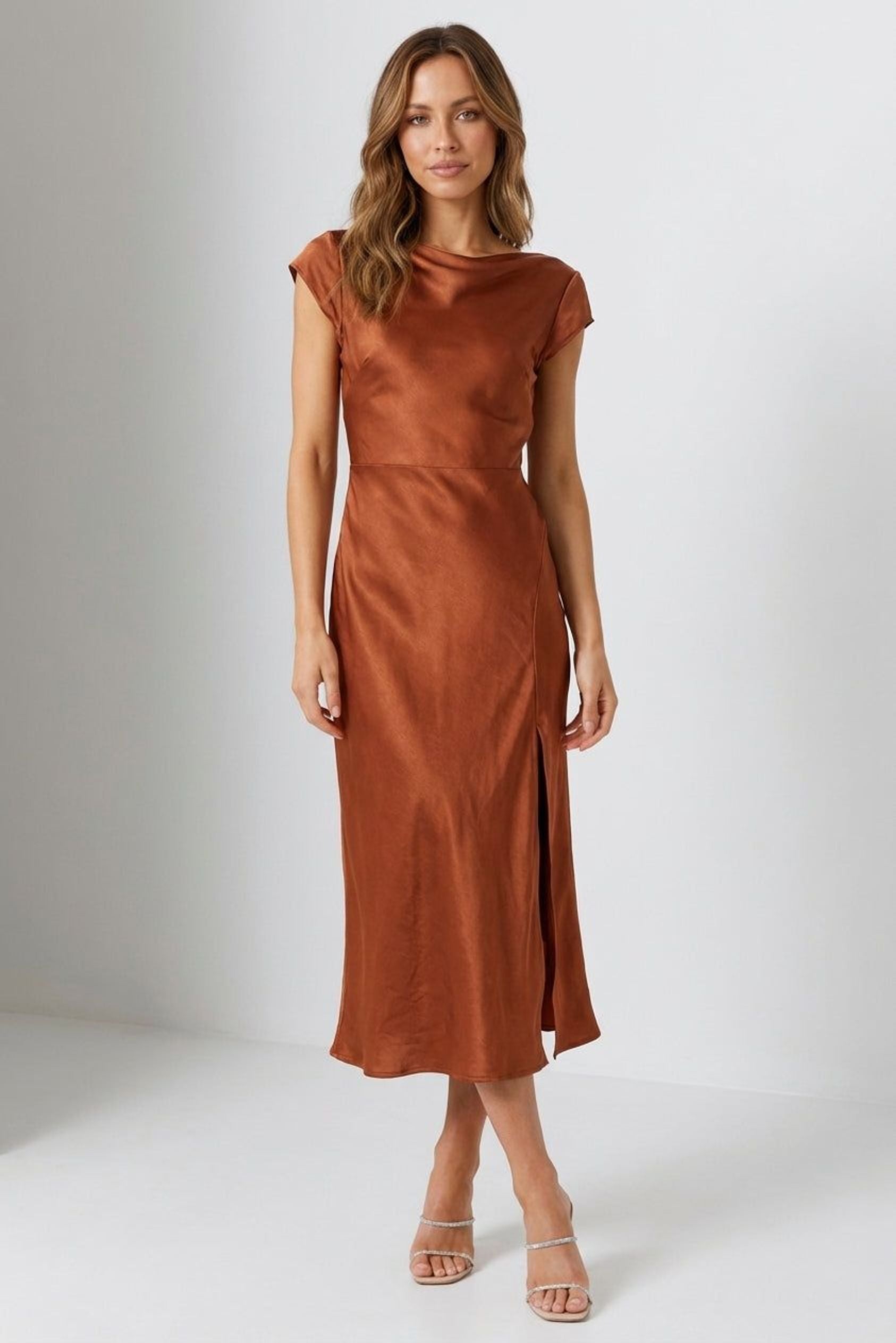 Celeste Vira | Women's Midi Slip Dress in Various Colors