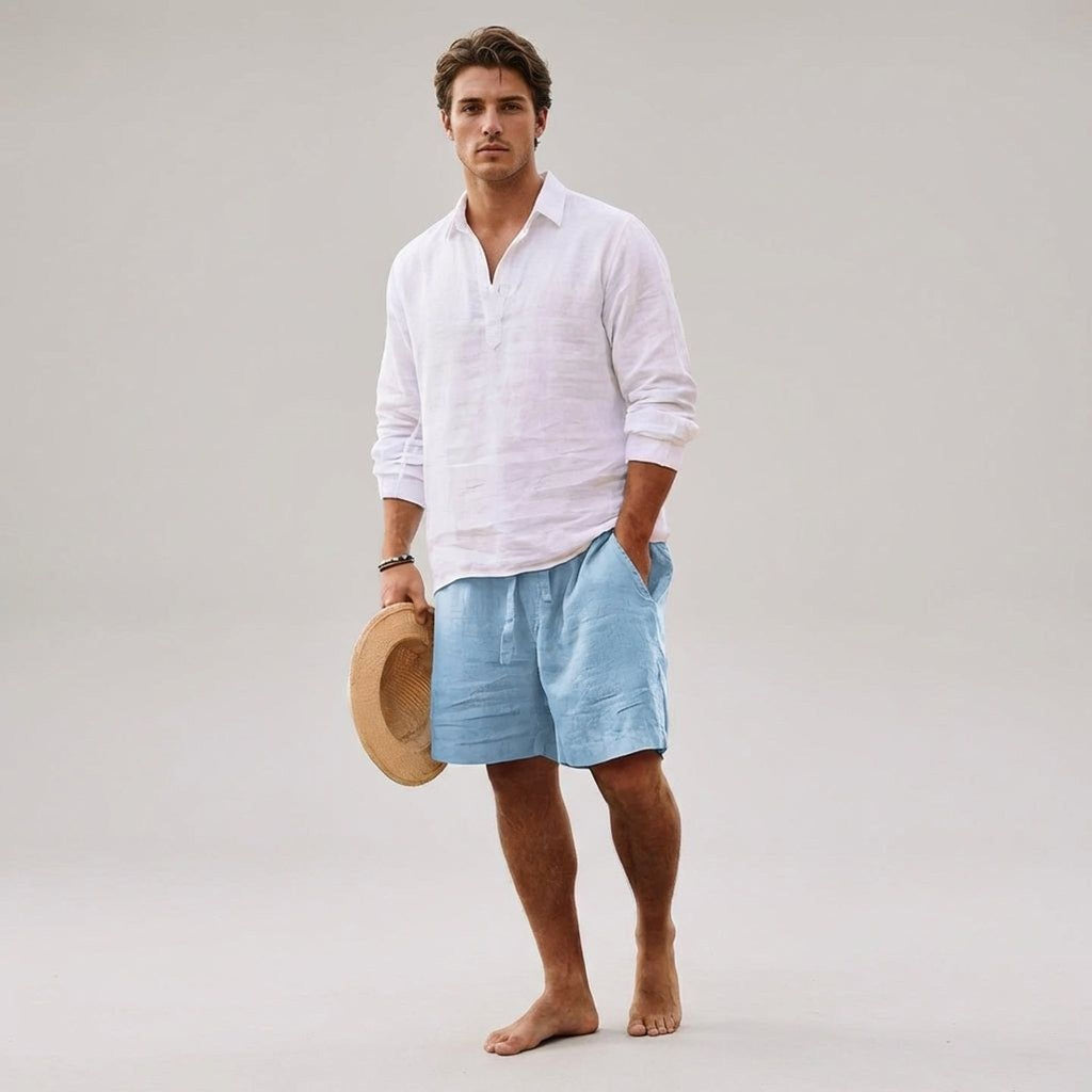 Luca Varn | Men's Linen Shorts in Coastal Fit