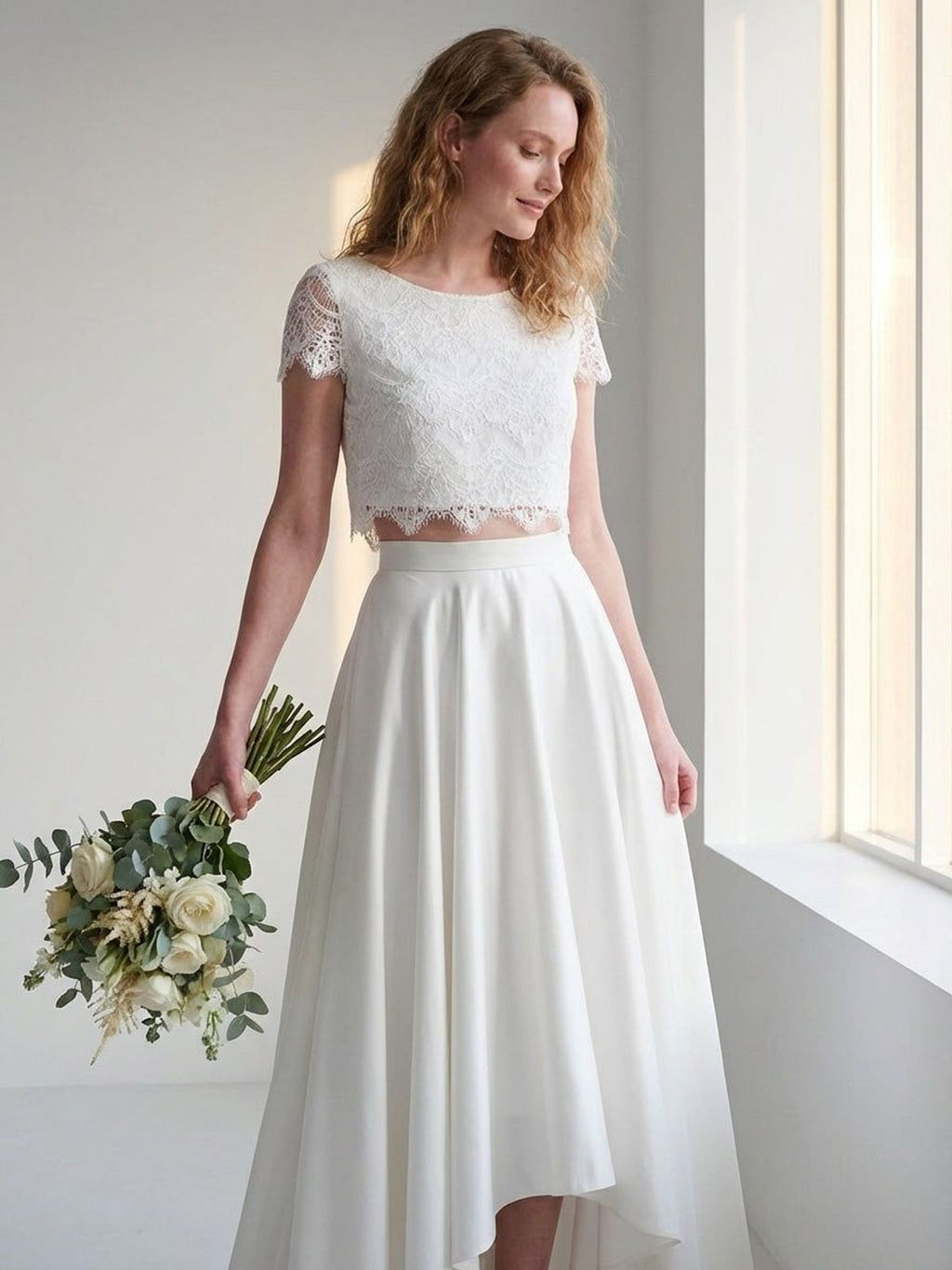Léa Vynn | Women's White Two-Piece Bridal Gown