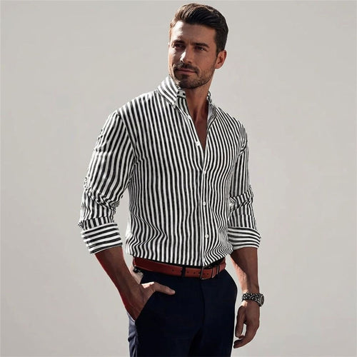 Alaric Voss | Men's Striped Shirt in Multiple Colors