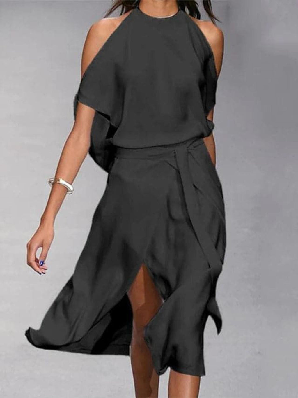 Léonie Vair | Women's Midi Off-Shoulder Dress
