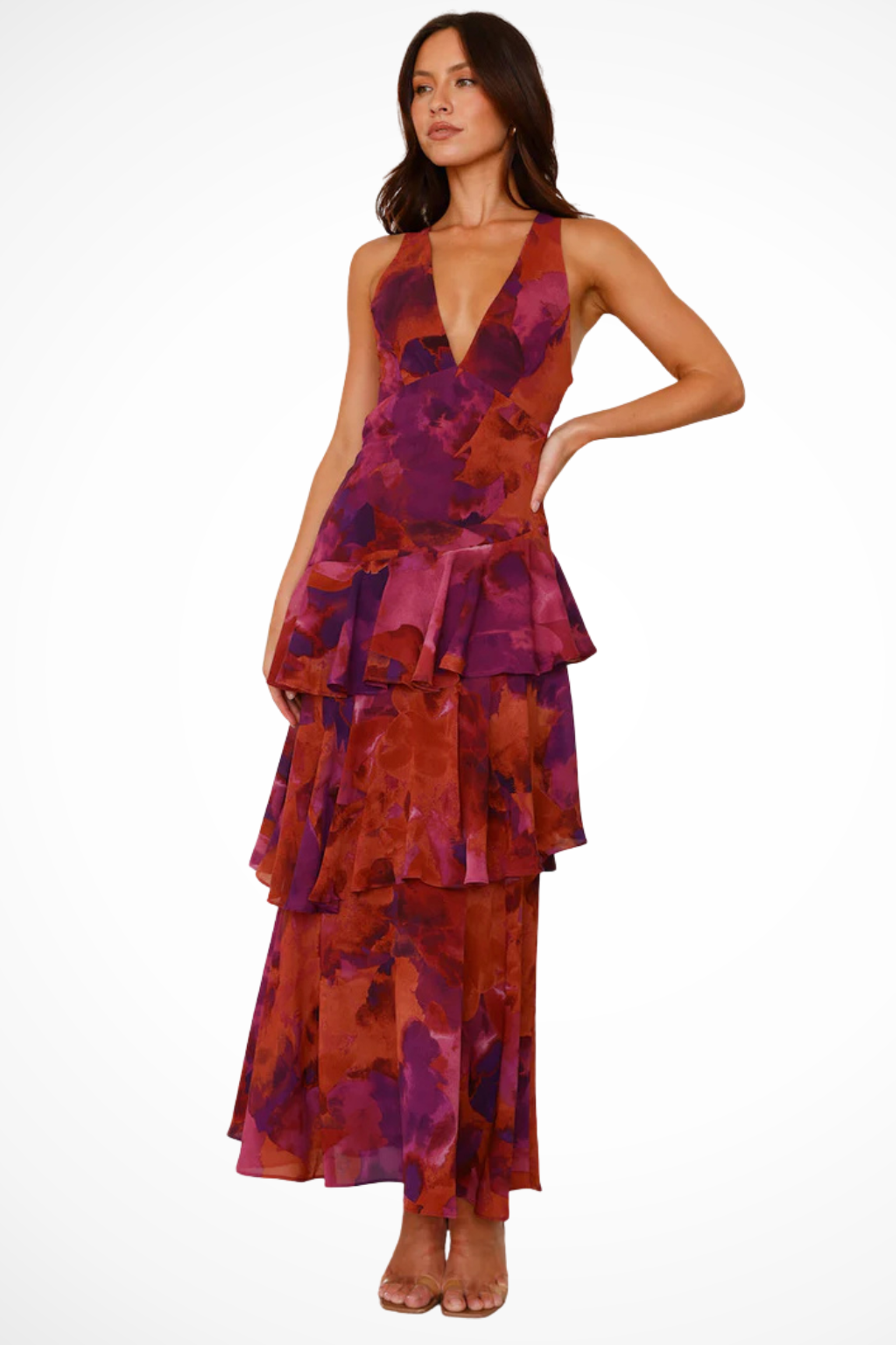 Elena Voss | Women's Spring Maxi Dress Green Purple Pink Red Yellow