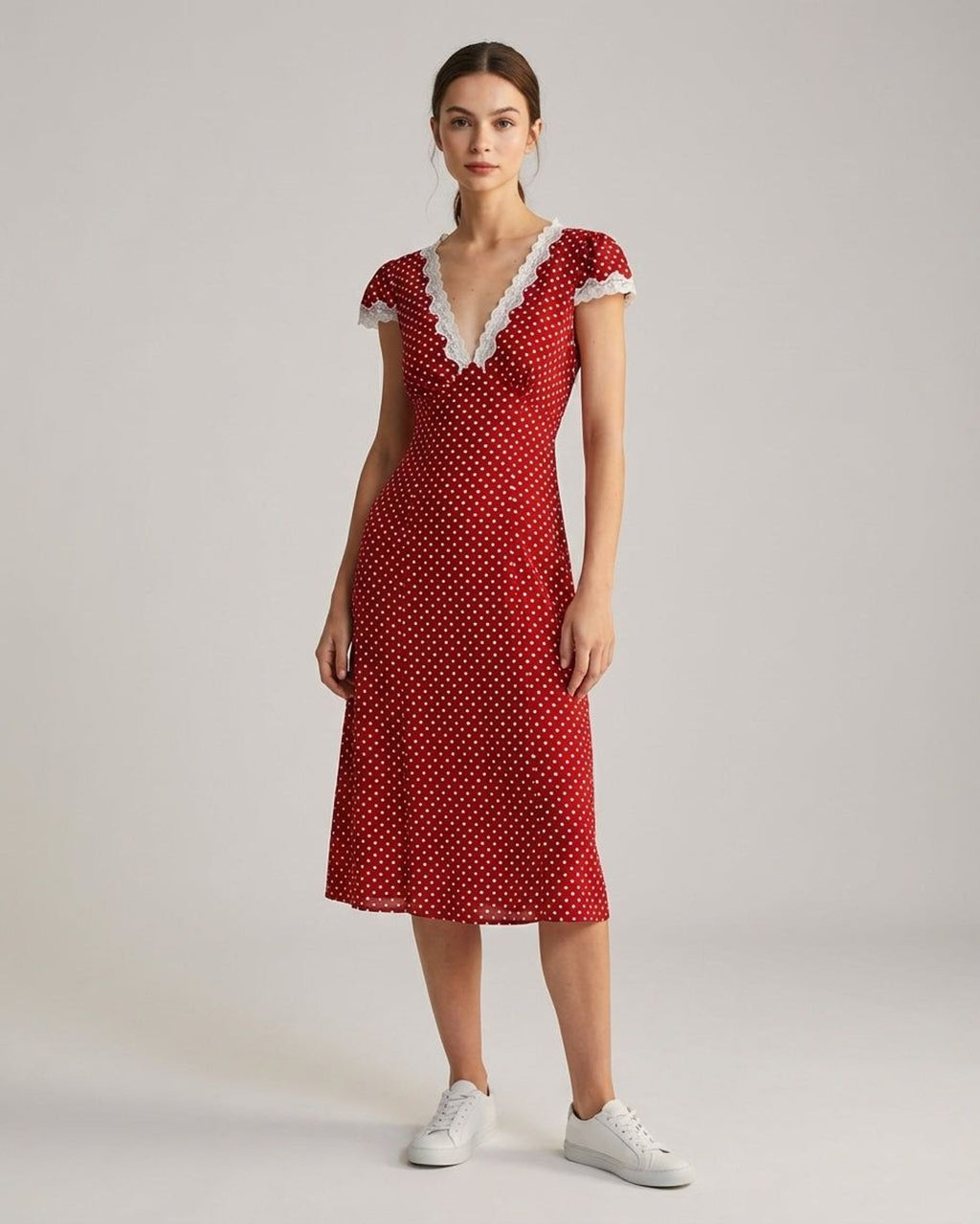 Clara Vallo | Women's Red Polka Dot Maxi Dress