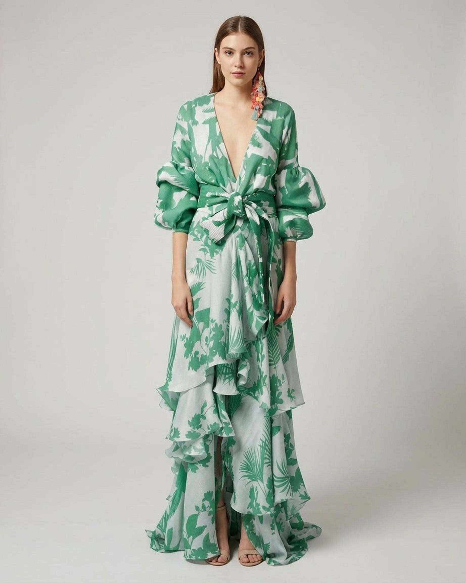 Elara Voss | Women's Printed Chiffon Ceremony Dress