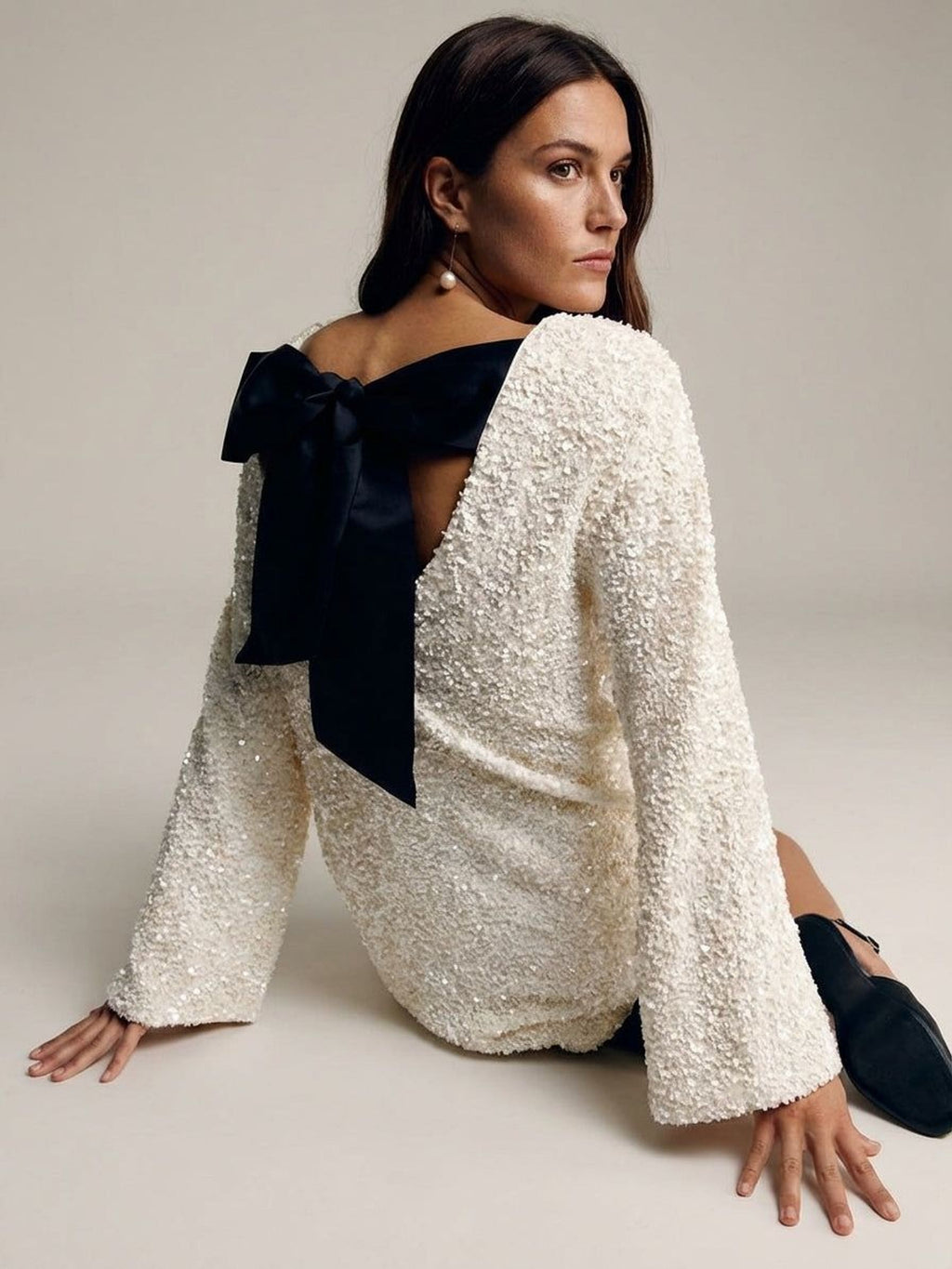Emilie Varn | Women's Sequin Dress with Bow