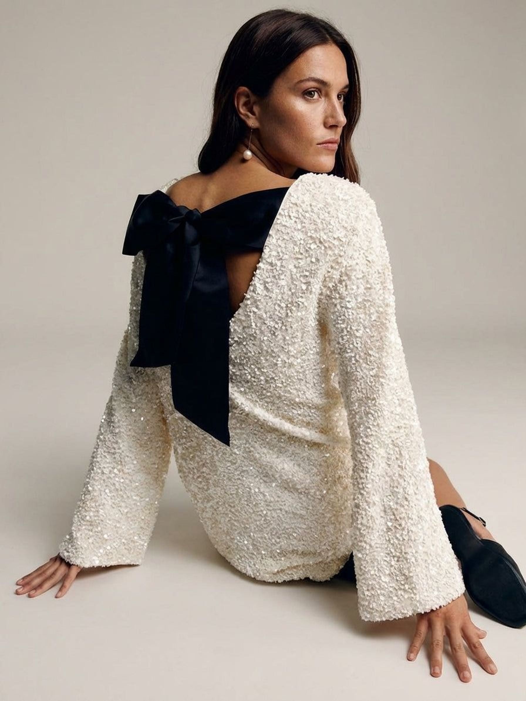 Emilie Varn | Women's Sequin Dress with Bow