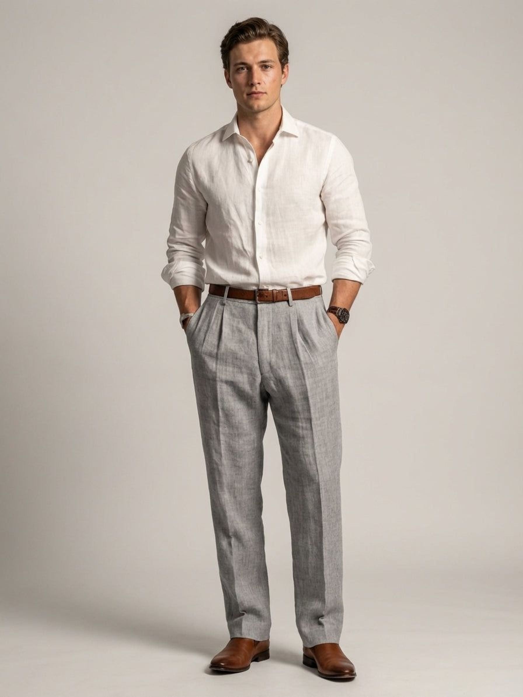 Luca Vire | Men's Relaxed Fit Linen Trousers