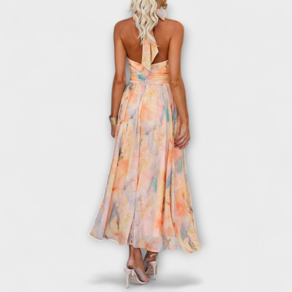Elodie Vant | Women's Backless Maxi Dress Peach