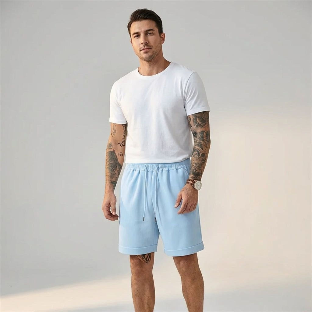 Cédric Vark | Men's Cuffed Lightweight Fabric Shorts