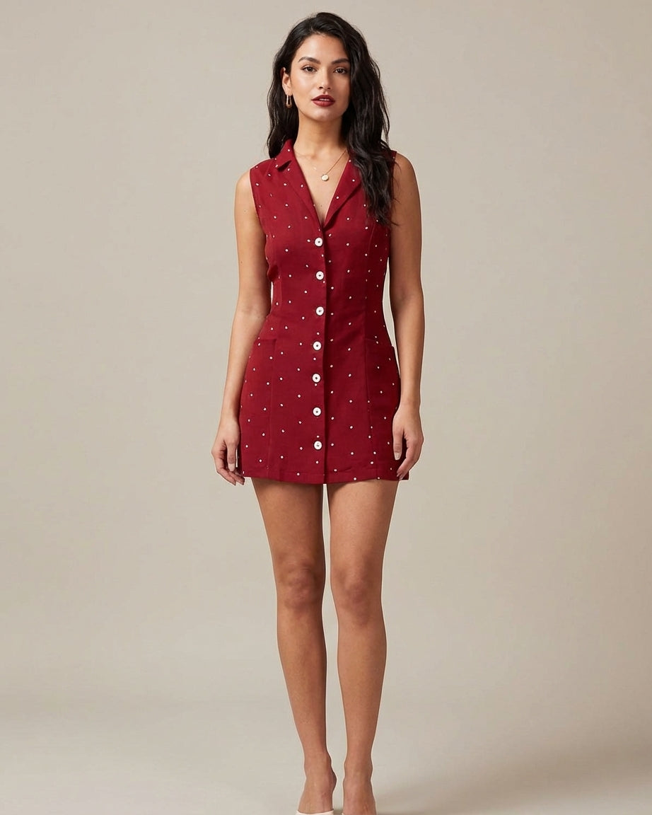 Chloe Grace | Red Polka Dot Midi Dress