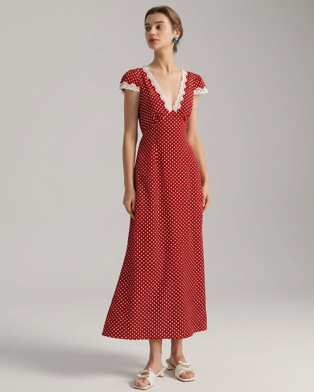 Clara Vallo | Women's Red Polka Dot Maxi Dress