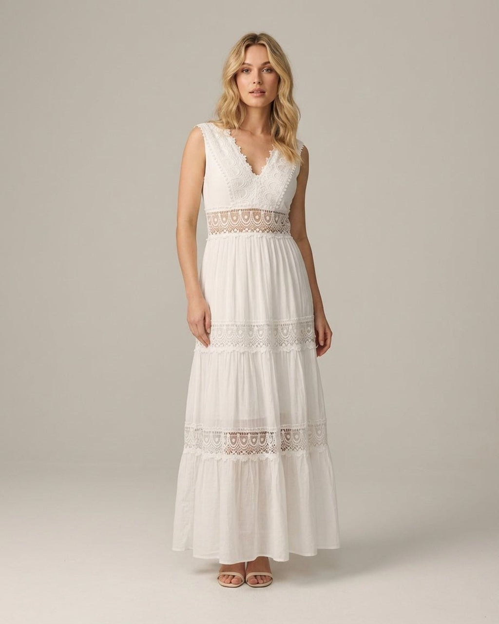 Elara Voss | Women's Romantic Midi Lace Dress