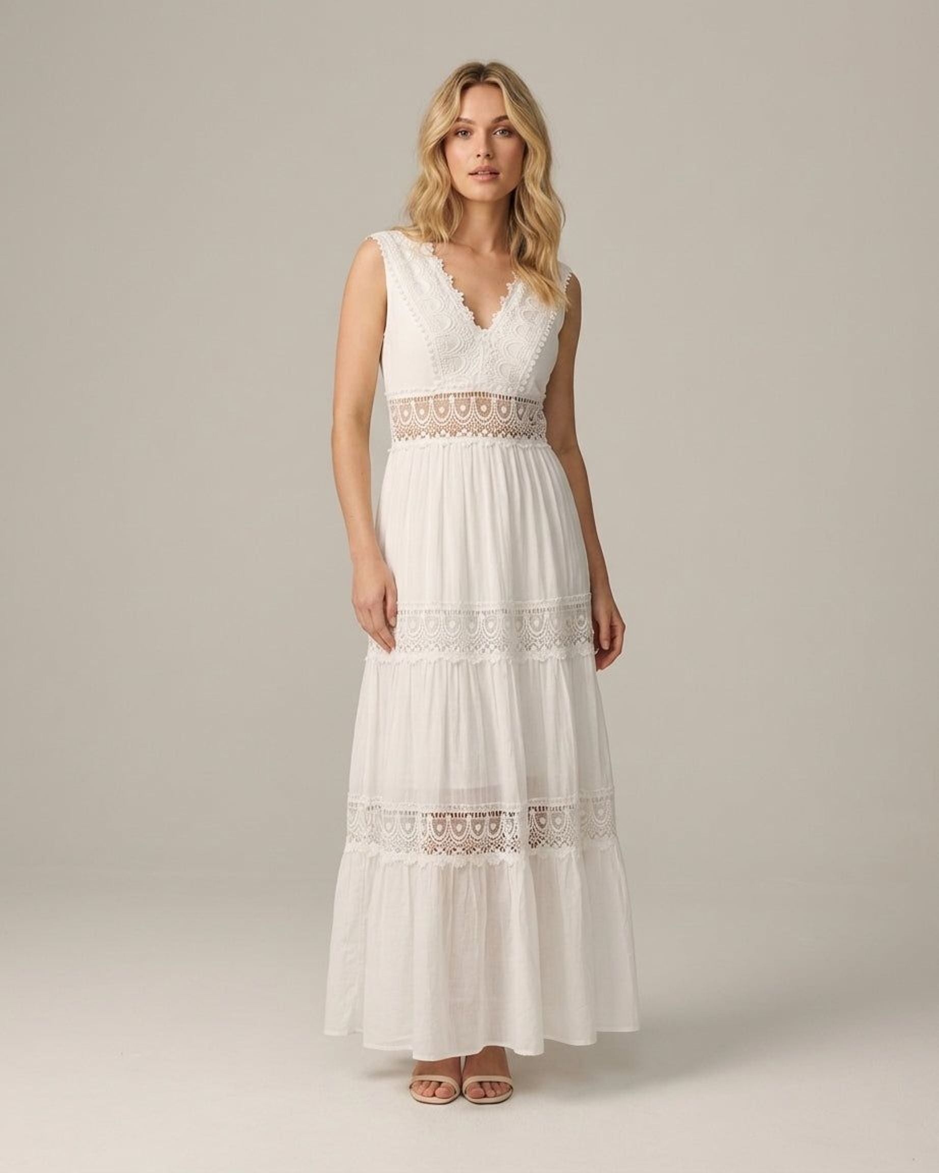 Elara Voss | Women's Romantic Midi Lace Dress