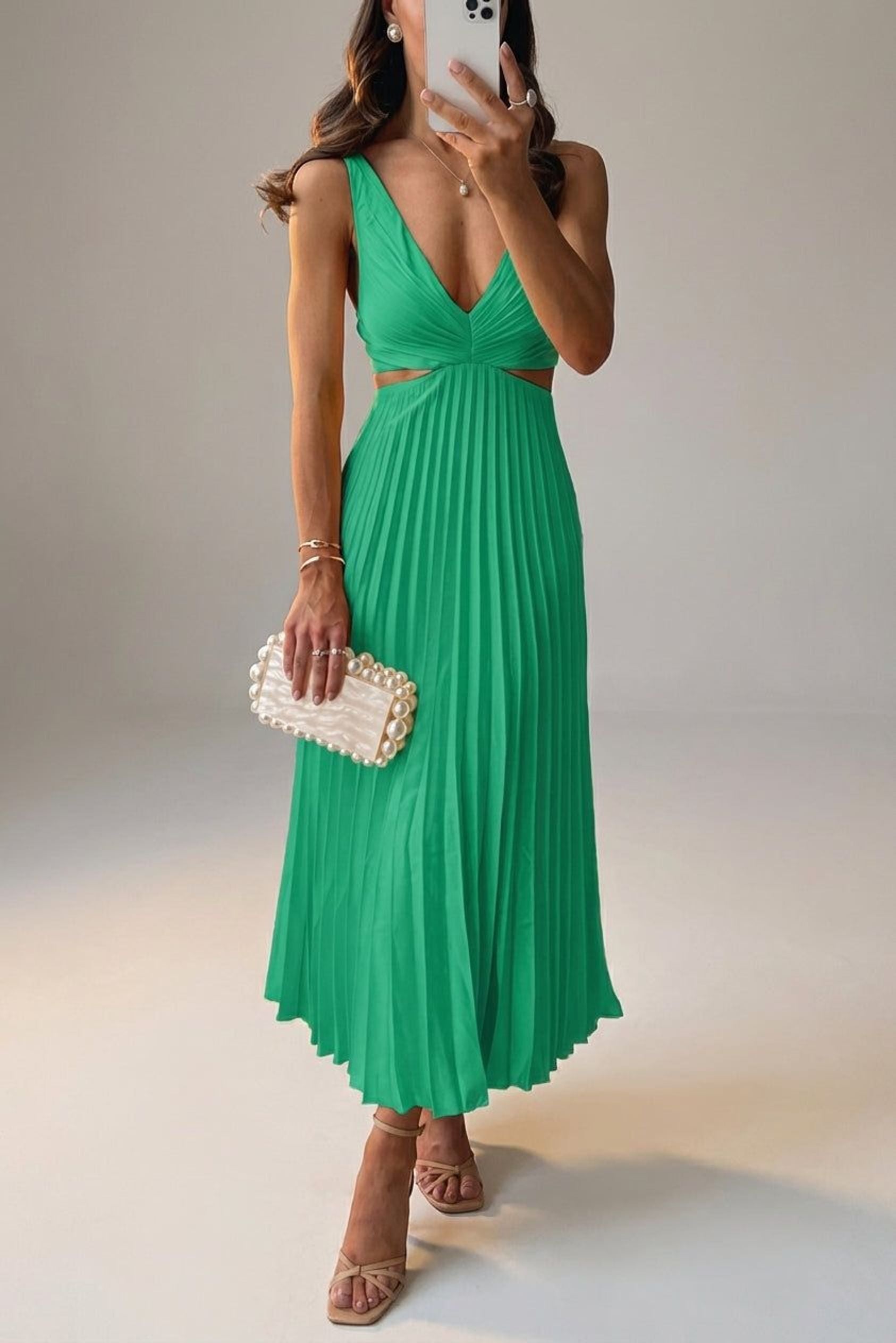 Mireille Voss | Women's Satin Pleated Evening Dress